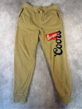 Coors Banquet unisex sweatpants size small Tan color